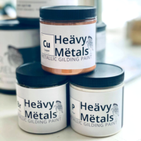 Use our Heävy Mëtals to get a metallic look on a whole piece, just the details, or refresh and renew old hardware. Most applications do not require a primer or sealant.