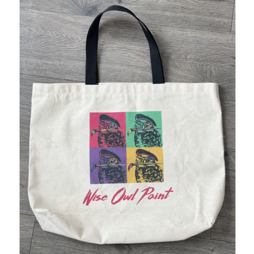 wise owl paint tote
